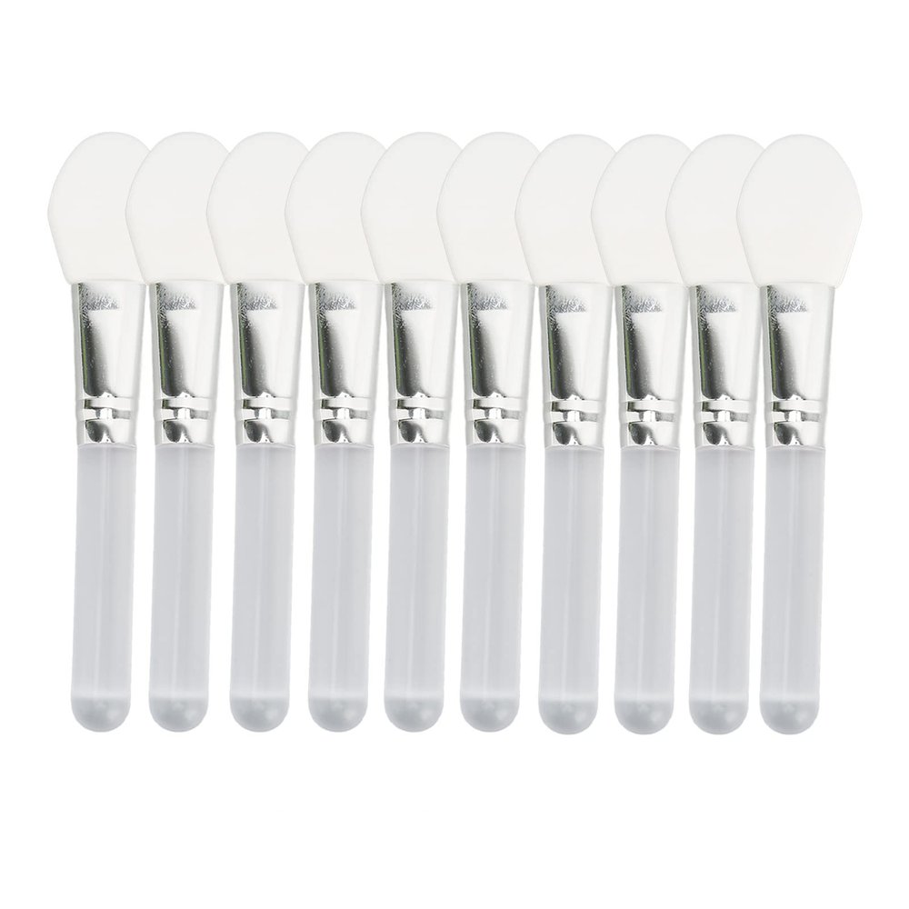 10PCS Silicone Mask Brush, Transparency Mini Short Handle Soft DIY Mask Brush,Facial Mud Mask Applicator Brushfor Salon Home Use