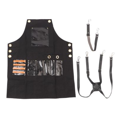 Barber Apron, Hair Stylist Apron with Multiple Pockets and Adjustable Neck Strap Hair Stylist Apron, Waterproof Hair Cutting Apron for Men and Women, Hairdresser, Beautician Salon Apron