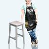 Barber Apron, Hair Stylist Apron with Multiple Pockets and Adjustable Neck Strap Hair Stylist Apron, Waterproof Hair Cutting Apron for Men and Women, Hairdresser, Beautician Salon Apron view 4