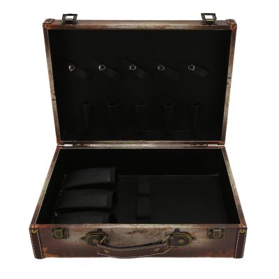 Barber Case Barbar Supplies Bag,Portable Barber Beauty Salon Stylist Follow Up Case with Lock, Portable Wooden Case Scissors Comb Storage Bag Tray Multi-space Design for Hair Salon