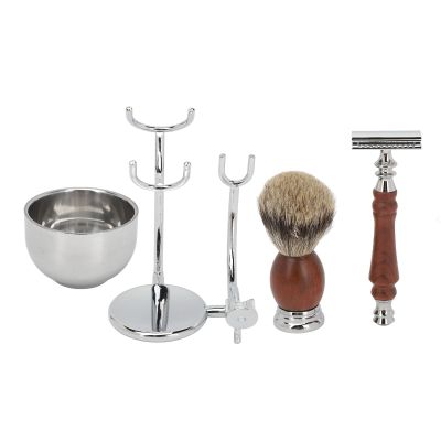 4 in 1 Men's Shaving Set, Shaving Brush and Bowl Shaving Brush Set, Men's Old Fashioned Razors Set Beard Care Set, Beard Brush Beard Trimmer Trimming Soap Bowl Beard Trimmer Stand