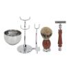 4 in 1 Men's Shaving Set, Shaving Brush and Bowl Shaving Brush Set, Men's Old Fashioned Razors Set Beard Care Set, Beard Brush Beard Trimmer Trimming Soap Bowl Beard Trimmer Stand view 1