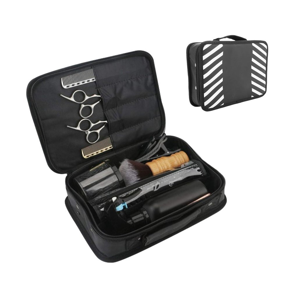 Barber Travel Case for Hair Clippers, Portable Hair Tools Organizer for Grooming Kit Hair Cutting Scissor Box, Large Capacity Hairdressing Tool Storage Bag, Hair Styling Makeup Pet Grooming Organizer