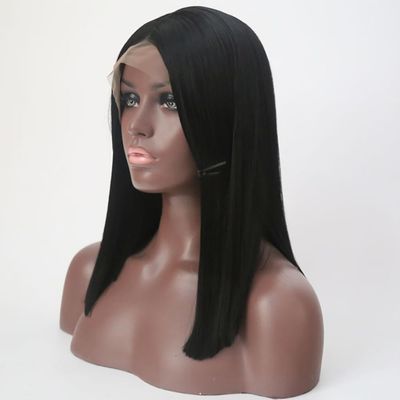 12 Inch Bob Wig, Synthetic Lace Front Wigs Pre Plucked Straight Lace Frontal Glueless Short Bob Wigs for Women, Heat Resistant Fiber Kinky Wigs for Daily Party Use