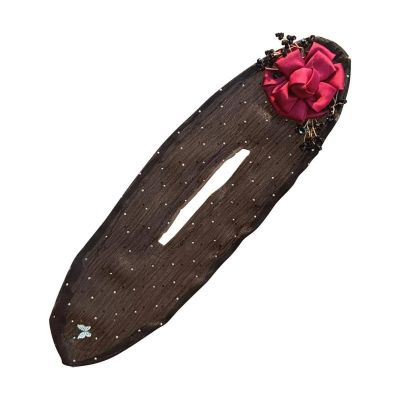 IMSFQFWL 2PCS Hand Embroidered Flowers Deft Bun, Lazy Hair Curler Bun Clips Fashion Flower Butterfly Hair Bun air Twister (2 PCS Brown 04)