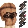 IMSFQFWL 2PCS Hand Embroidered Flowers Deft Bun, Lazy Hair Curler Bun Clips Fashion Flower Butterfly Hair Bun air Twister (2 PCS Brown 04) view 2
