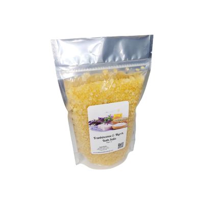 Bath Salts | 1lb Bag (16 oz.) | Frankincense & Myrrh Scent | Epsom Salt | Sea Salt | Bathing | Body Care | Beauty | Relaxation | Spa | Pedicure | Manicure ((1) 1lb Bag)