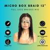 PIB 12'' Single Full Lace Micro Box Braid Wig - Knotless Braided Wigs for Black Women - Handmade Box Braided Wig with Pre-Plucked Hairline - Off Black and Brown #1B30 view 2