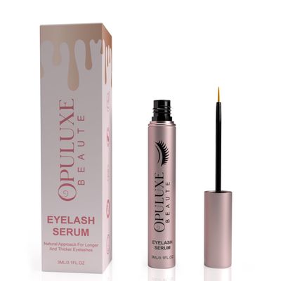 OPULUXE BEAUTE Eyelash Growth Serum, Vegan & Organic Formula, Promotes Thicker Lashes, Rose Gold
