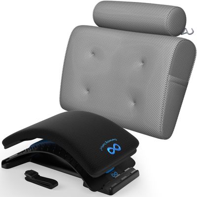 Everlasting Comfort Luxury Bath Pillow & Back Stretcher Bundle - Experience Whole Body Support