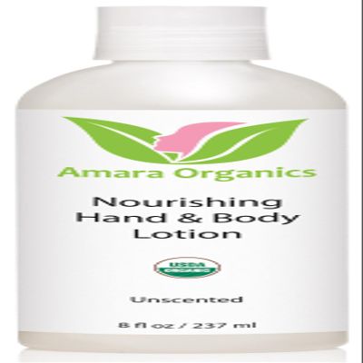 Amara Organics Organic Body Lotion - USDA Certified Organic Nourishing Hand & Body Lotion - Unscented - 8 fl oz