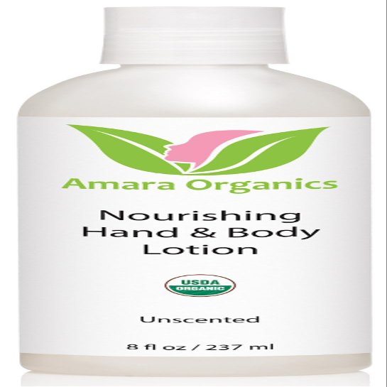 Amara Organics Organic Body Lotion - USDA Certified Organic Nourishing Hand & Body Lotion - Unscented - 8 fl oz