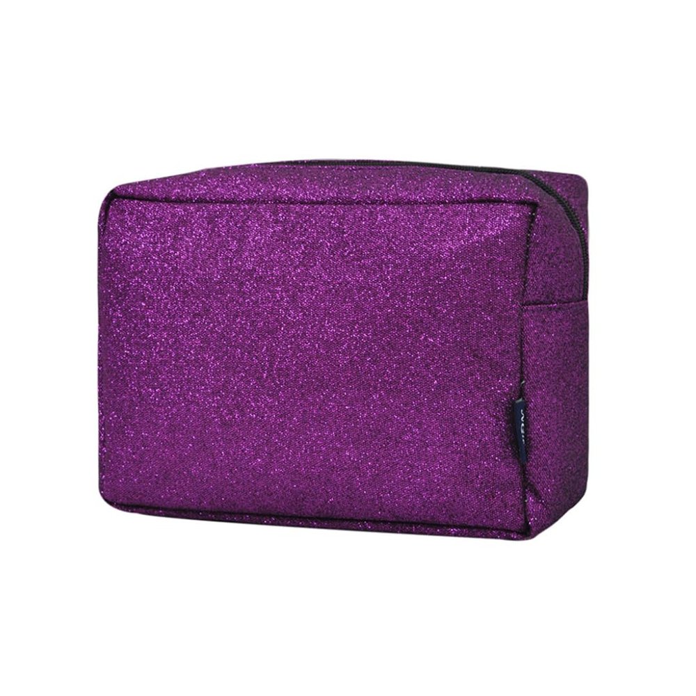NGIL Makeup Bag for Women, Cute Cosmetic Bag, Lightweight Toiletry Make up Bag, Large Aesthetic Organizer Storage Pouch for Girls, Large Pouch, Toiletry Pouch (Purple Glitter)