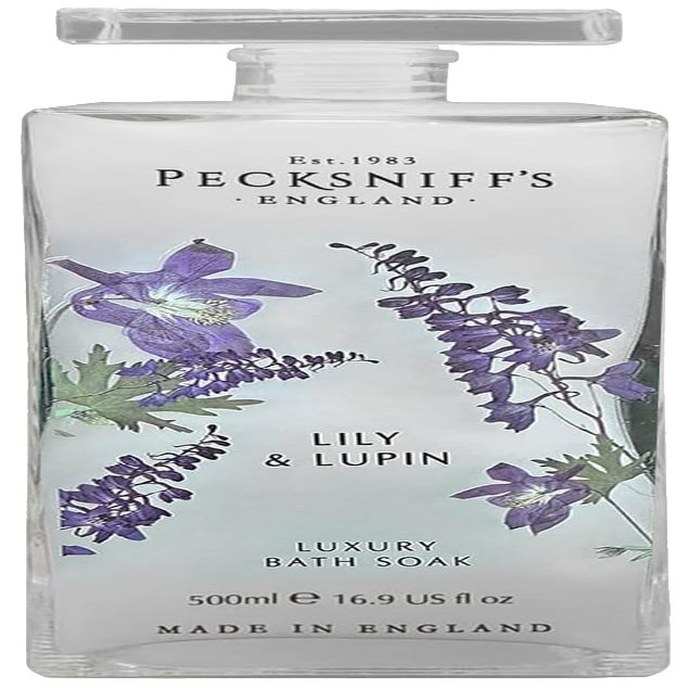 Pecksniff's Lily & Lupin Bath Soak Decanter | 500ml/16.9 Fl Oz