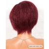 oulaer Short Pixie Cut Bob Wig Yaki Ombre 1b/99j Color Kinky Straight Human Hair Wig 13x6 HD Transparent Lace Front Wig Side Part Invisible Lace Glueless Wigs 150% Density Remy Hair 8inch view 3