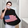 ZKLCRYTR American Flag Men's Beard Bib Apron Waterproof Smooth Surface Beard Apron Durable Foldable Beard Hair Men's Gift view 2