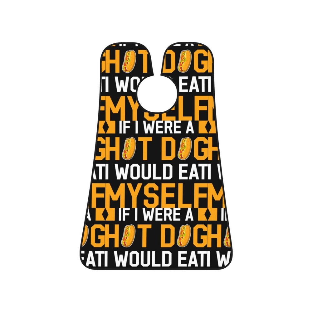 ZKLCRYTR If I Were A Hot Dog I Would Eat Myself Men's Beard Bib Apron Waterproof Smooth Surface Beard Apron Durable Foldable Beard Hair Men's Gift
