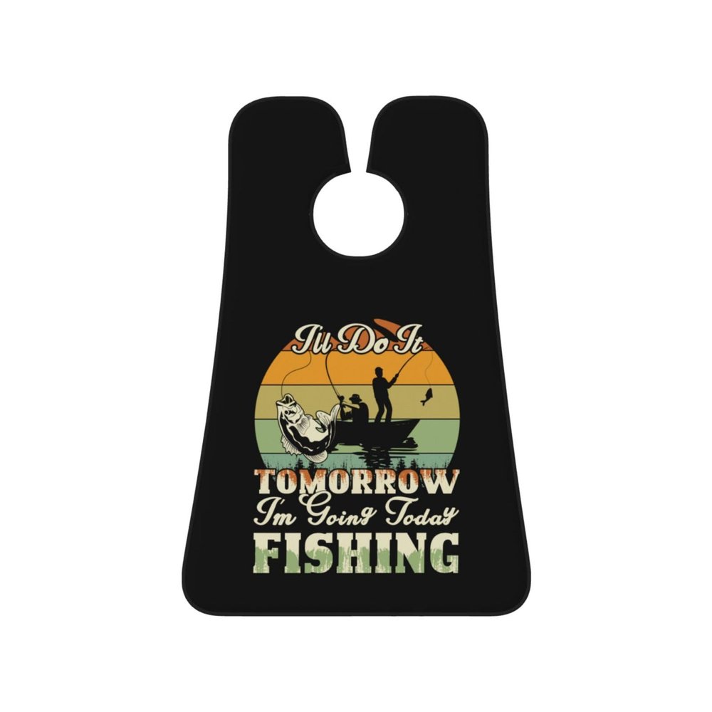ZKLCRYTR I Ll Do It Tomorrow Today I M Going Today Fishing Men's Beard Bib Apron Waterproof Smooth Surface Beard Apron Durable Foldable Beard Hair Men's Gift