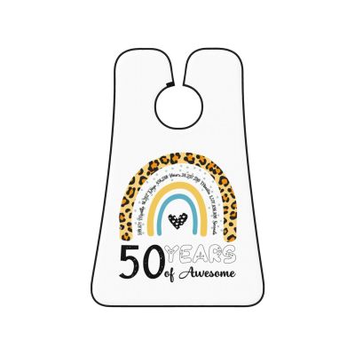 ZKLCRYTR 50th Birthday Men's Beard Bib Apron Waterproof Smooth Surface Beard Apron Durable Foldable Beard Hair Men's Gift