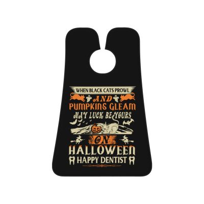 ZKLCRYTR Luck Be Yours On Halloween Happy Dentist Men's Beard Bib Apron Waterproof Smooth Surface Beard Apron Durable Foldable Beard Hair Men's Gift