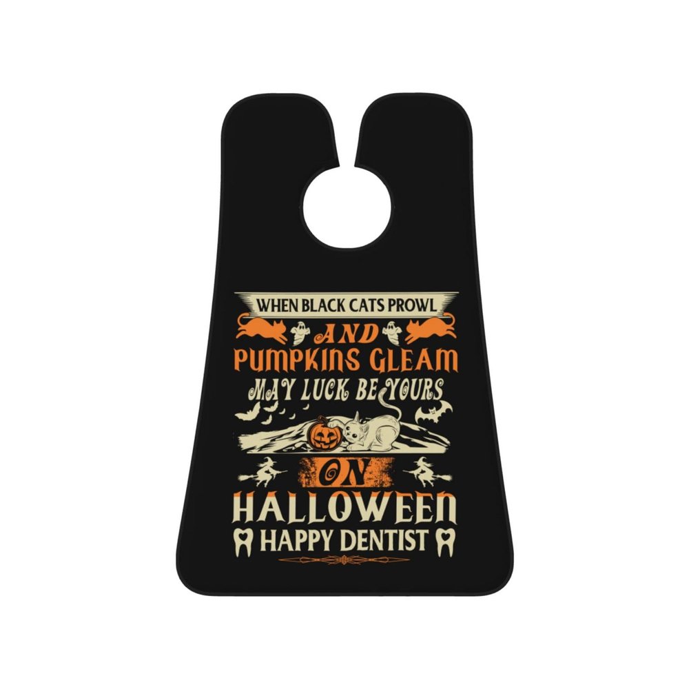ZKLCRYTR Luck Be Yours On Halloween Happy Dentist Men's Beard Bib Apron Waterproof Smooth Surface Beard Apron Durable Foldable Beard Hair Men's Gift