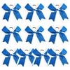 10PCS 8" Large Glitter Cheer Bows Blue Hair Bow for Girls Rhinestones Sequin Bow Hair Ties School Senior Cheer Bow Hair Accessories for Teen Softball Cheerleader Sports view 1