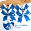 10PCS 8" Large Glitter Cheer Bows Blue Hair Bow for Girls Rhinestones Sequin Bow Hair Ties School Senior Cheer Bow Hair Accessories for Teen Softball Cheerleader Sports view 2