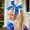 10PCS 8" Large Glitter Cheer Bows Blue Hair Bow for Girls Rhinestones Sequin Bow Hair Ties School Senior Cheer Bow Hair Accessories for Teen Softball Cheerleader Sports view 4
