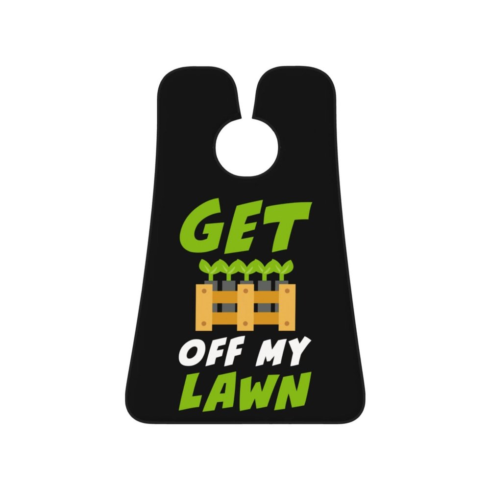 ZKLCRYTR Get Off My Lawn Men's Beard Bib Apron Waterproof Smooth Surface Beard Apron Durable Foldable Beard Hair Men's Gift
