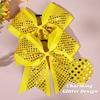 10 PCS 8" Large Glitter Cheer Bows Shiny Girl Hair Bows Ponytail Holder Sparkly Yellow Cheerleading Softball Team Hair Accessories view 3