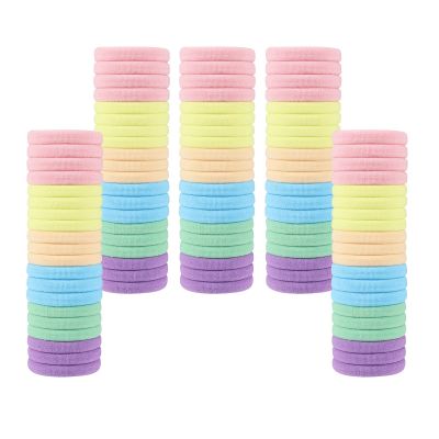 100 Pack No Damage Solid Hair Ties For Women Thick Hair,Soft Seamless Colorful Ponytail Holders for Girls,Elastic Hair Bands (Mix Candy)