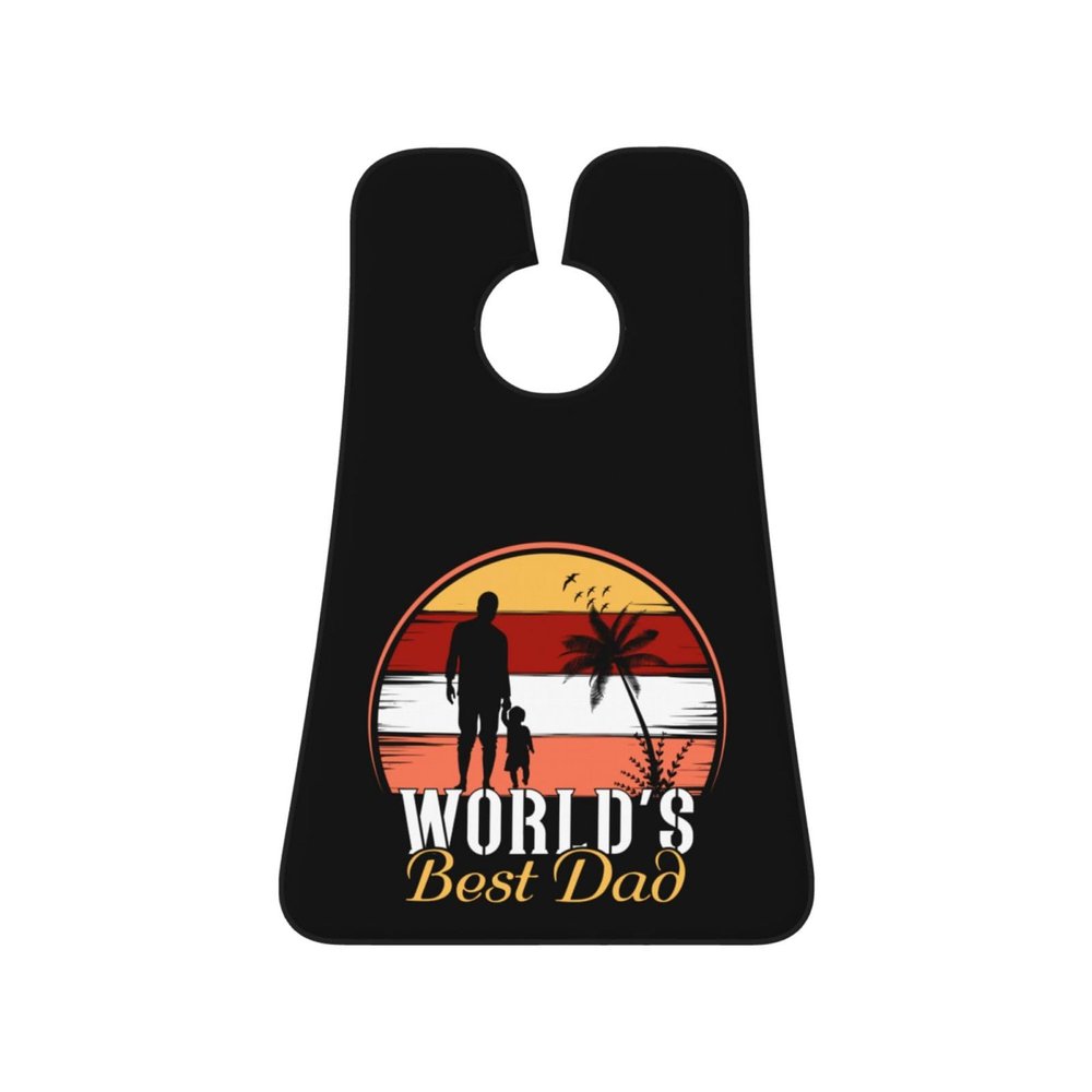 ZKLCRYTR World S Best Dad Men's Beard Bib Apron Waterproof Smooth Surface Beard Apron Durable Foldable Beard Hair Men's Gift