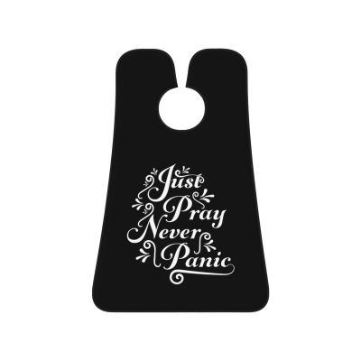 ZKLCRYTR Just Pray Never Panic Men's Beard Bib Apron Waterproof Smooth Surface Beard Apron Durable Foldable Beard Hair Men's Gift