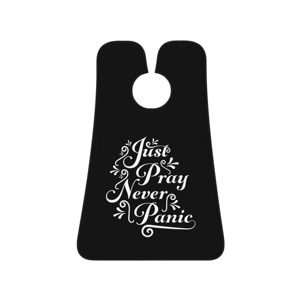 ZKLCRYTR Just Pray Never Panic Men's Beard Bib Apron Waterproof Smooth Surface Beard Apron Durable Foldable Beard Hair Men's Gift