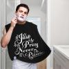 ZKLCRYTR Just Pray Never Panic Men's Beard Bib Apron Waterproof Smooth Surface Beard Apron Durable Foldable Beard Hair Men's Gift view 2