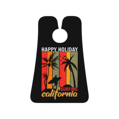 ZKLCRYTR Happy Holiday Surfing California Men's Beard Bib Apron Waterproof Smooth Surface Beard Apron Durable Foldable Beard Hair Men's Gift