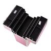 AMOPA 4 Tier Lockable Cosmetic Rolling Makeup Train Case with Extendable Trays Organizer Beauty Storage Luggage with Wheels, Pink view 4
