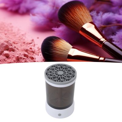 BHFFTHK Electric Makeup Brush Cleaner Machine,Automatic Cosmetic Brush Cleaner Fast Brush Cleaning Makeup Brush Wife,Girlfriend(Gray)