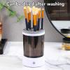 BHFFTHK Electric Makeup Brush Cleaner Machine,Automatic Cosmetic Brush Cleaner Fast Brush Cleaning Makeup Brush Wife,Girlfriend(Gray) view 2