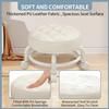 KELAICAIONE 360 Rotating Low Stool,Rolling Pulley Low Stool with Wheels,Shoe Changing Makeup Cleaning with Wheels,Pedicure,Massage SPA and Home (White) view 3