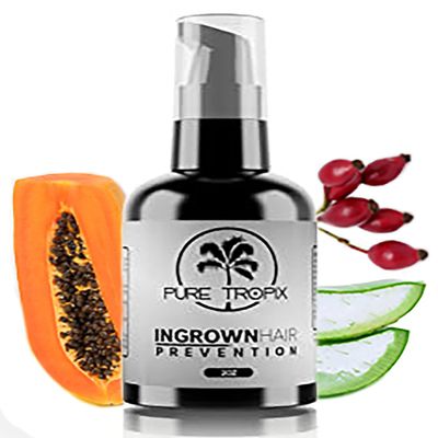 Pure Tropix Ingrown Hair Treatment & Prevention Kit - Razor Bump and Burn Remover - Bikini Lines & Acne - Use After Shaving, Hair Removal, Waxing, Laser, Electrolysis - for Men and Women (59ml)