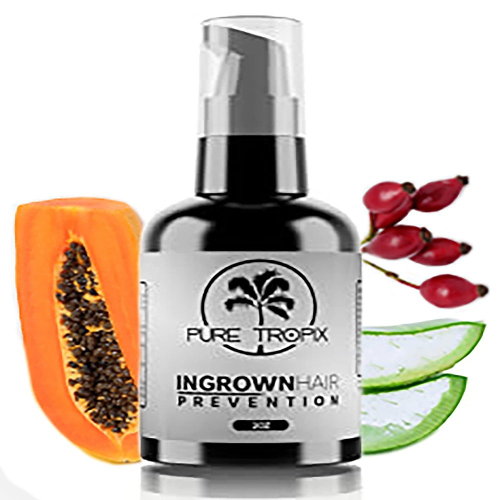 Pure Tropix Ingrown Hair Treatment & Prevention Kit - Razor Bump and Burn Remover - Bikini Lines & Acne - Use After Shaving, Hair Removal, Waxing, Laser, Electrolysis - for Men and Women (59ml)