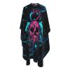 YSYZSDS Skull Graphic Salon Barber Cape - Professional Hair Cutting Cape With Adjustable Snap Closure-Haircut Apron 55''X66'', Black-f view 1