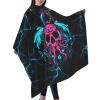 YSYZSDS Skull Graphic Salon Barber Cape - Professional Hair Cutting Cape With Adjustable Snap Closure-Haircut Apron 55''X66'', Black-f view 4