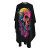 YSYZSDS Skull Graphic Salon Barber Cape - Professional Hairdressing Waterproof Hair Cutting Cape With Adjustable Snap Closure-Haircut Apron For Hair Stylist And Home Use-55''X66'', Black-i view 1