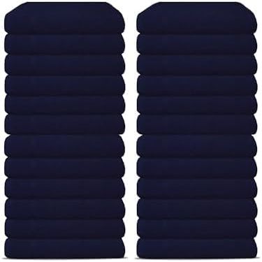60 Pack Luxury Salon Towels, 100% Ringspun Cotton Comfort, Not Bleach Proof Highly Absorbent Barber Towels (25 x 15) Hair Towel Wrap for Women, Hand, Gym, Beauty, Spa & Home Hair Care  Blue