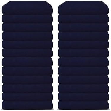 60 Pack Luxury Salon Towels, 100% Ringspun Cotton Comfort, Not Bleach Proof Highly Absorbent Barber Towels (25 x 15) Hair Towel Wrap for Women, Hand, Gym, Beauty, Spa & Home Hair Care  Blue