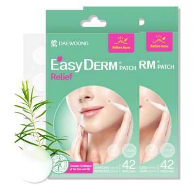 EasyDerm Relief Invisible Patch 2 Packs(84 counts) I Contains 10,000 ppm of Tea Tree Oil, Pimple Patch, Ultra-slim 0.1mm, Waterpoof, Korean Pimple Patches Stocking Stuffer Holiday Gift