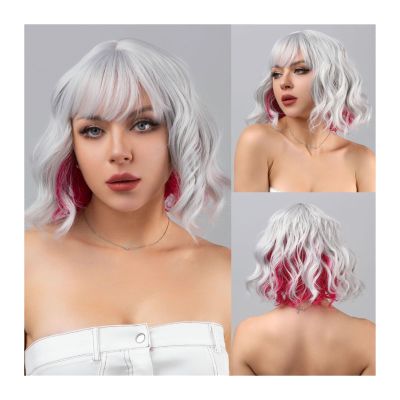 YUXING1205 Human Hair Wig Daily Wear Suitable for Fashionable Women Synthetic Long Curly Blonde Gradient Black Hair Wig Middle Part Heat Resistant Wigs (Color : H25-1)