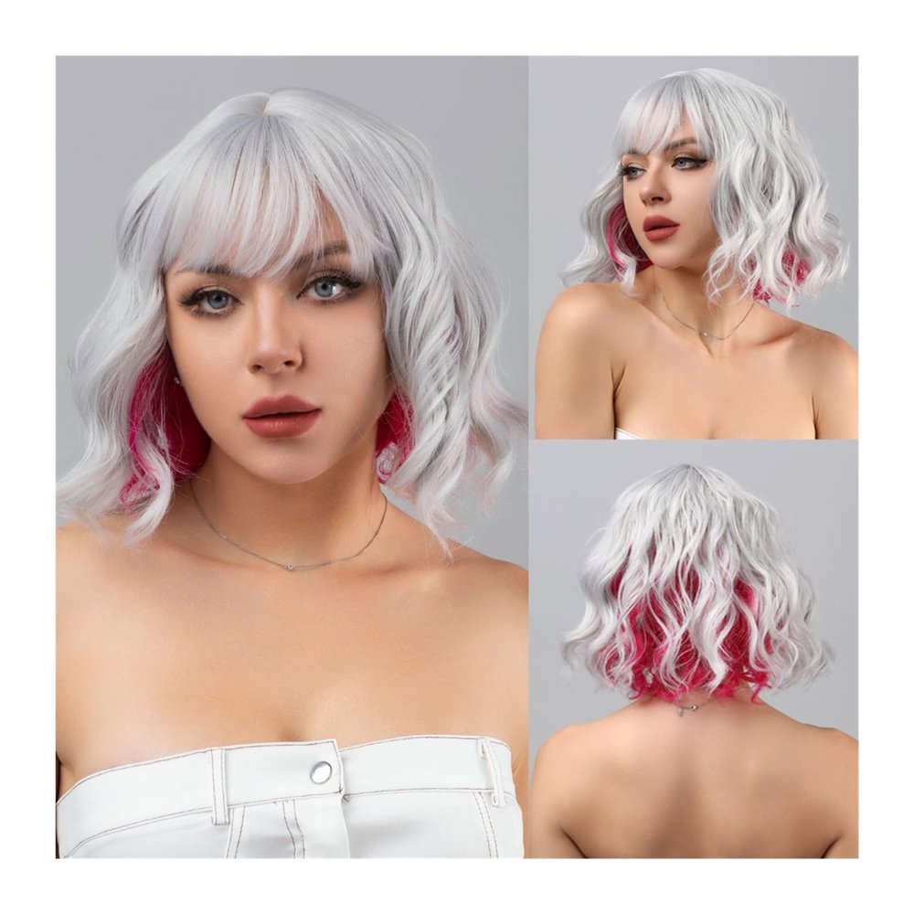 YUXING1205 Human Hair Wig Daily Wear Suitable for Fashionable Women Synthetic Long Curly Blonde Gradient Black Hair Wig Middle Part Heat Resistant Wigs (Color : H25-1)